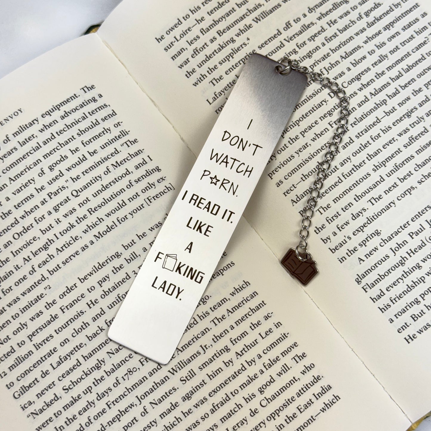 Like a Lady: Bold Engraved Metal Bookmark