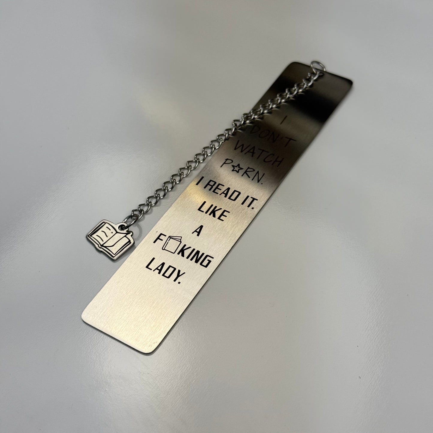 Like a Lady: Bold Engraved Metal Bookmark