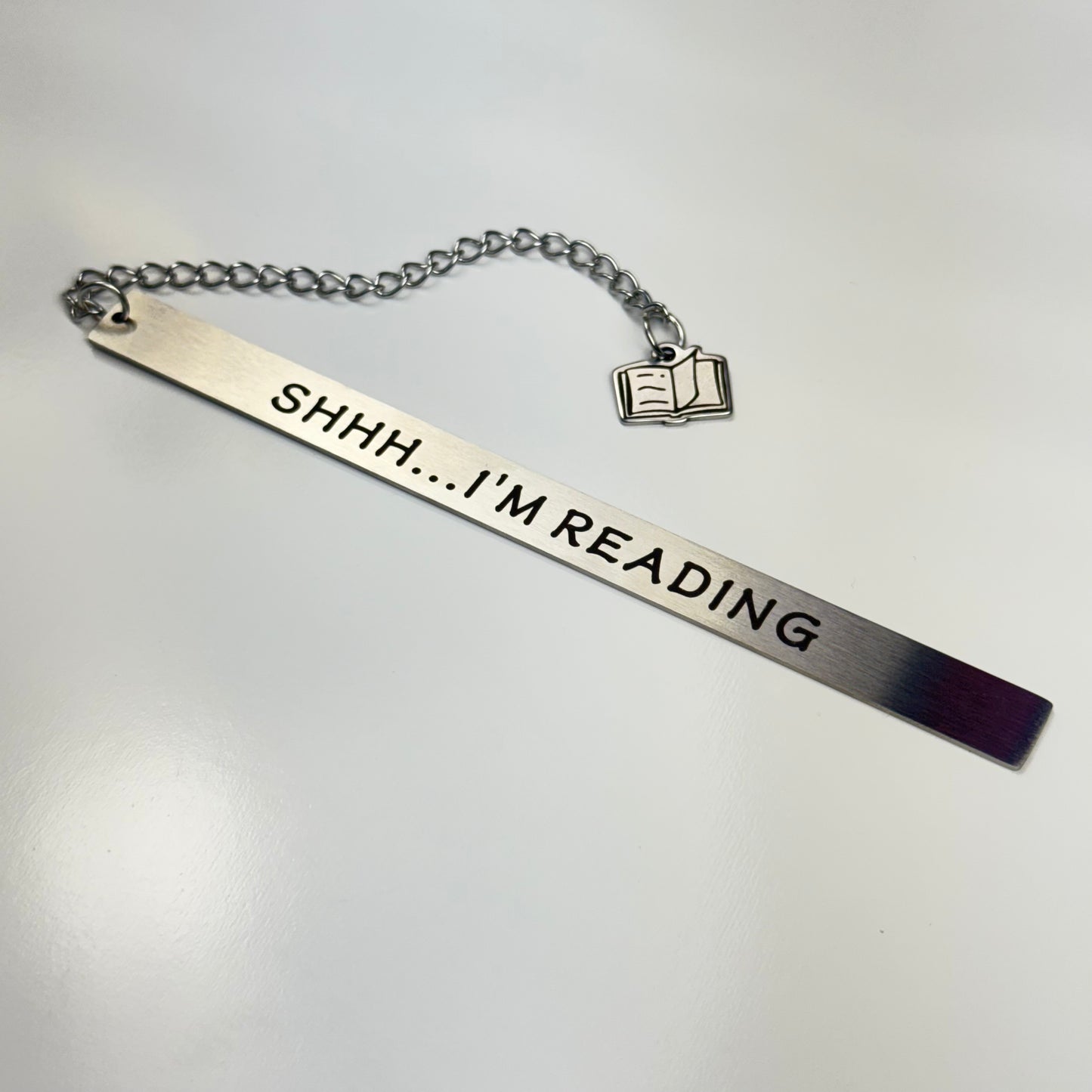 Shhh... I'm reading: Engraved Metal Bookmark