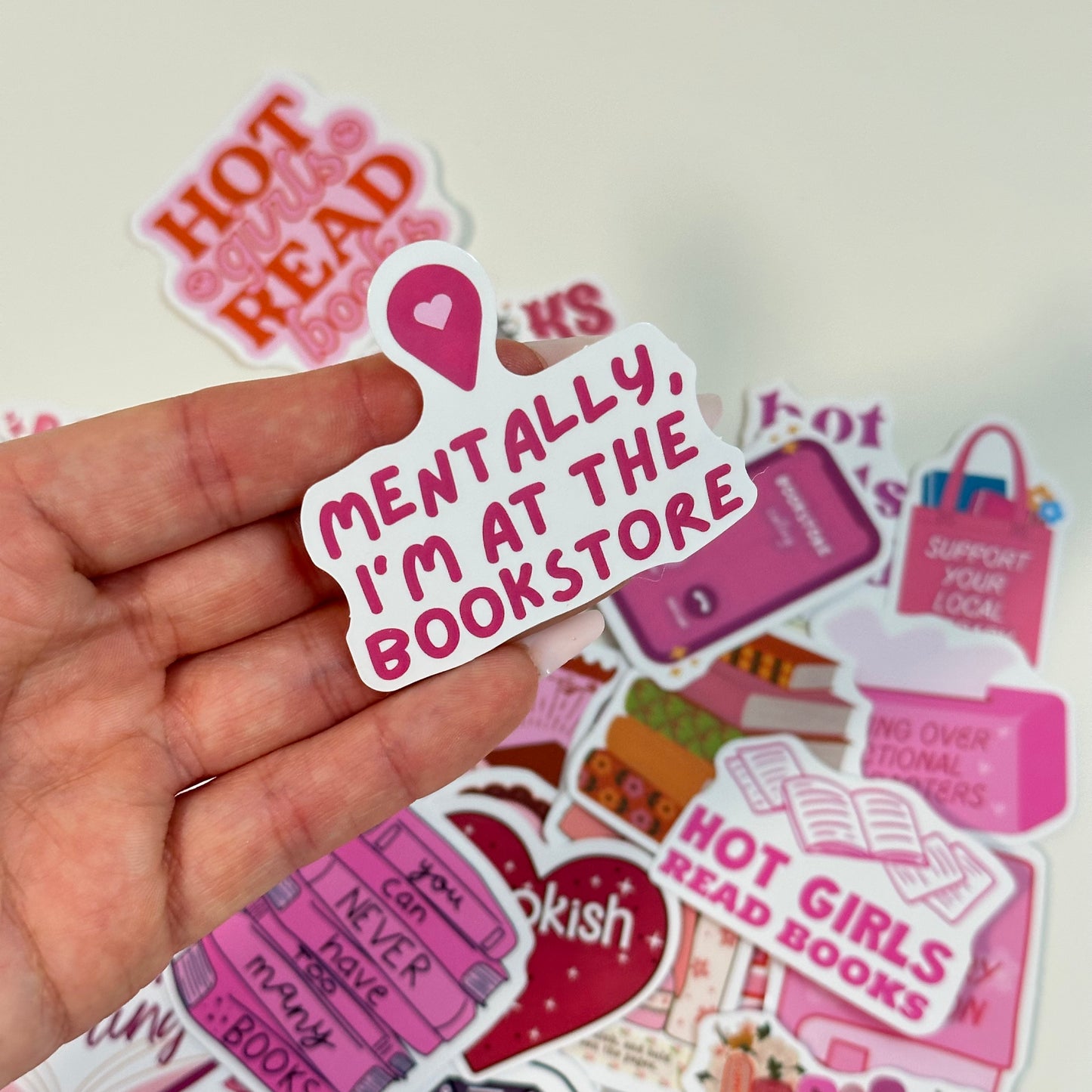 Bookish PINK Stickers (50 pcs) - Pack 05