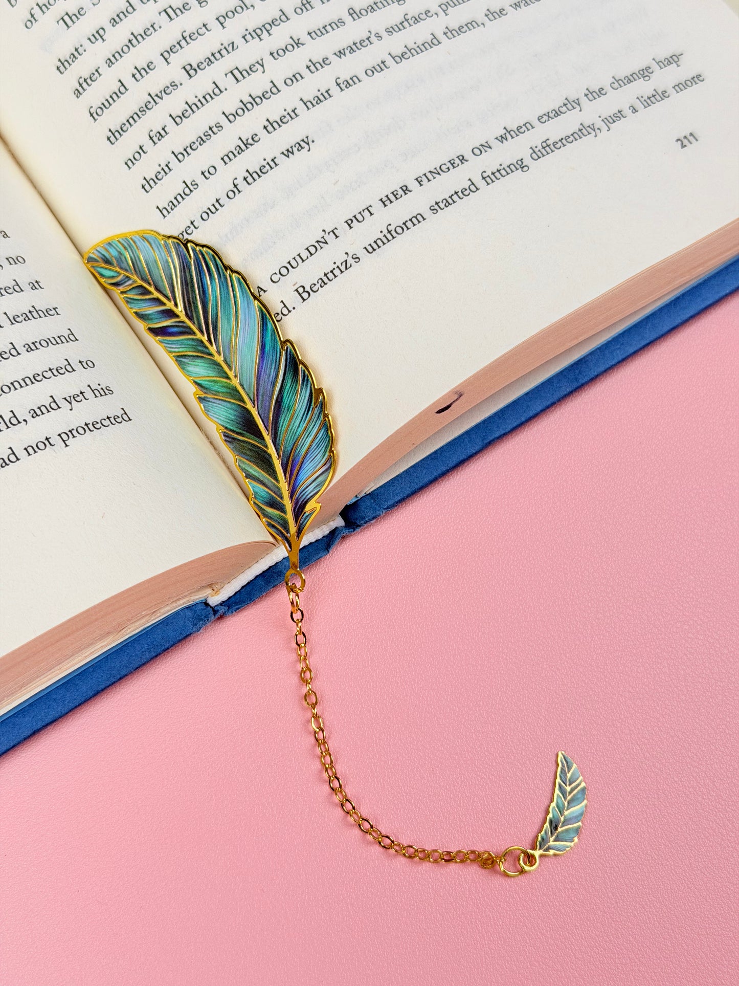 Feather Metallic Bookmark