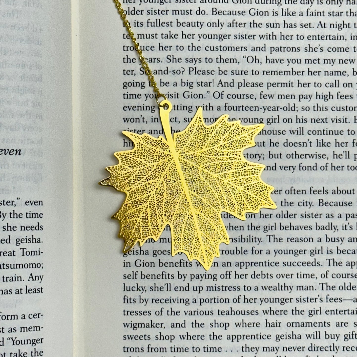 Gold Maple Leaf Bookmark 🍁