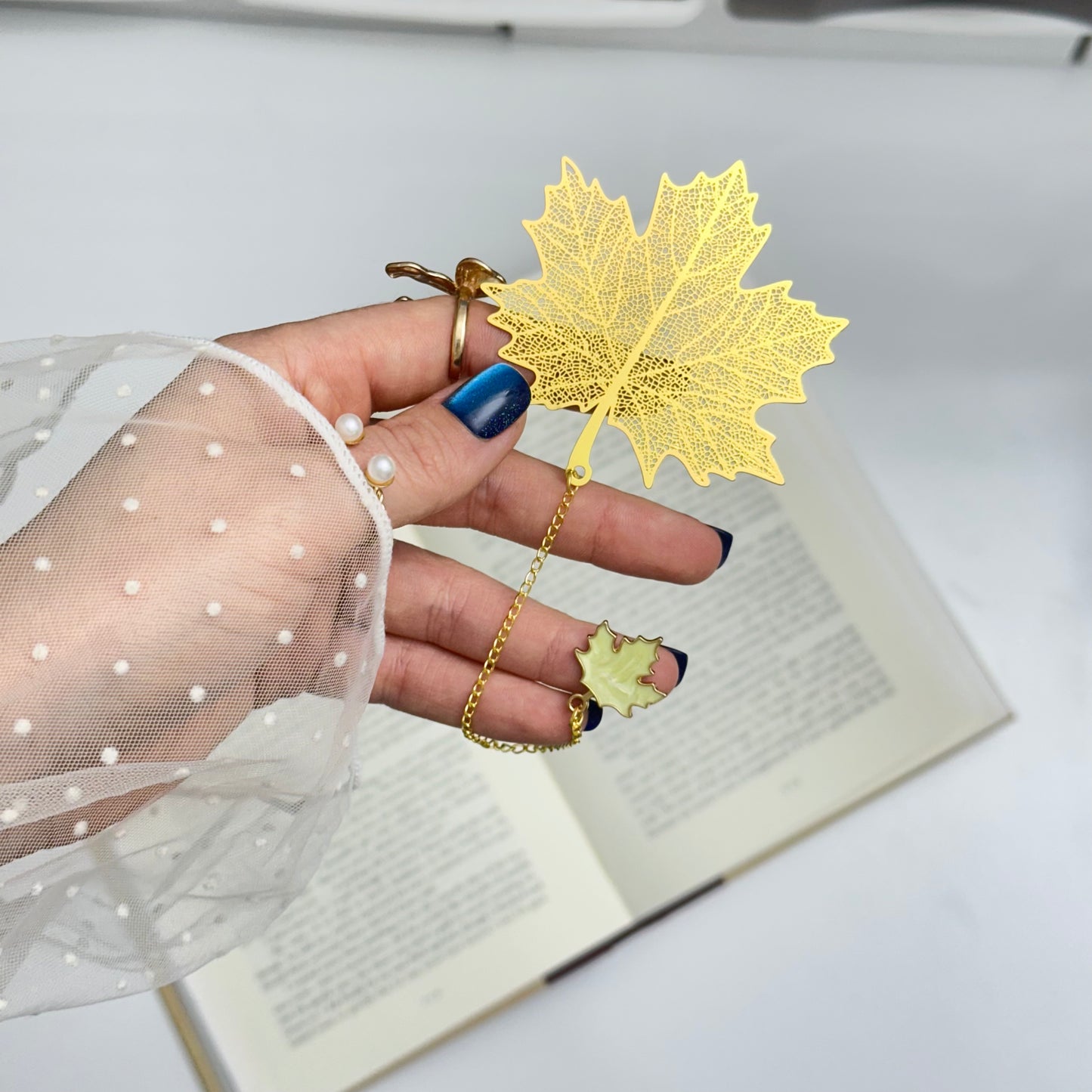 Gold Maple Leaf Bookmark 🍁
