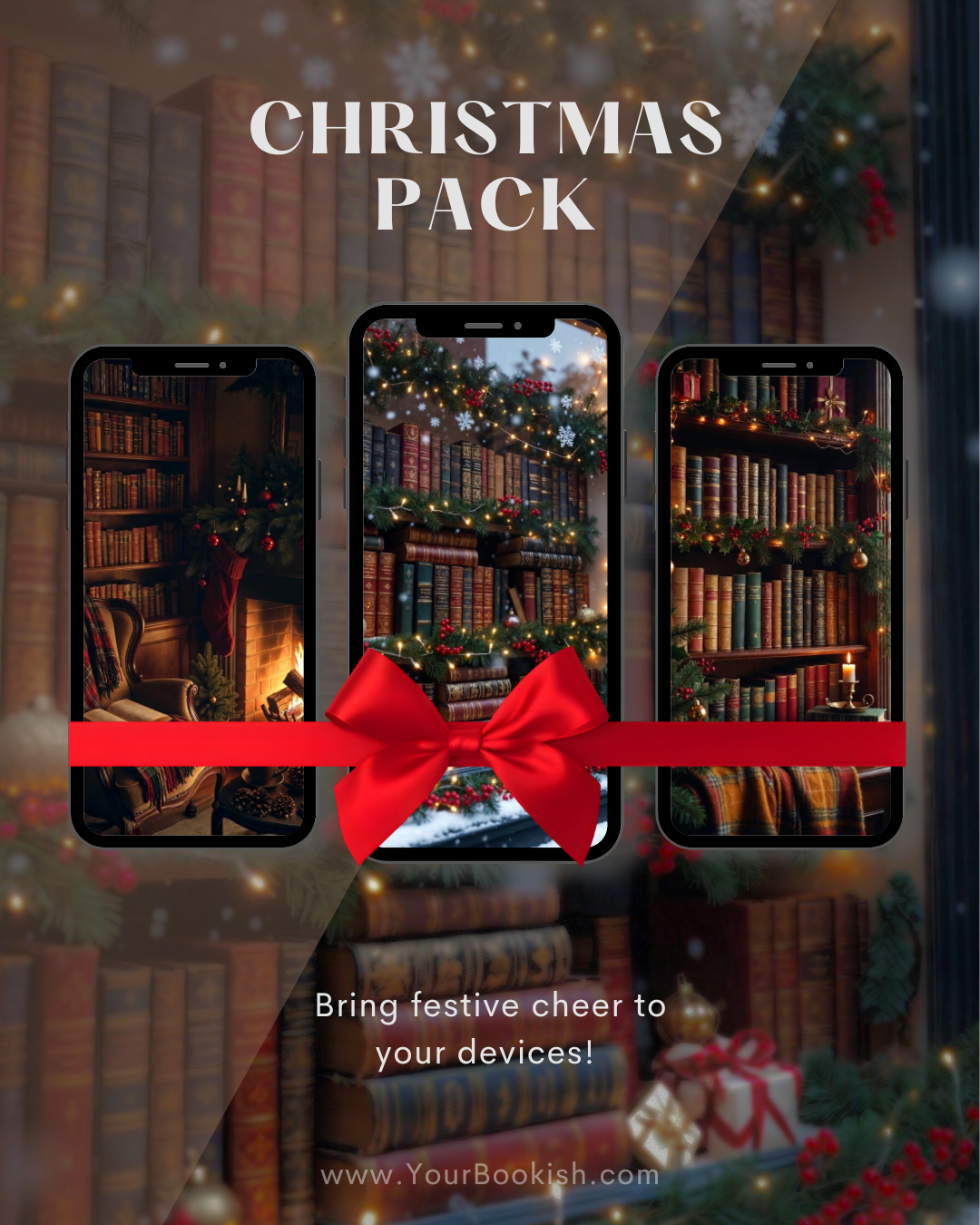 Christmas Vibes Bookish Wallpapers 🎄📱