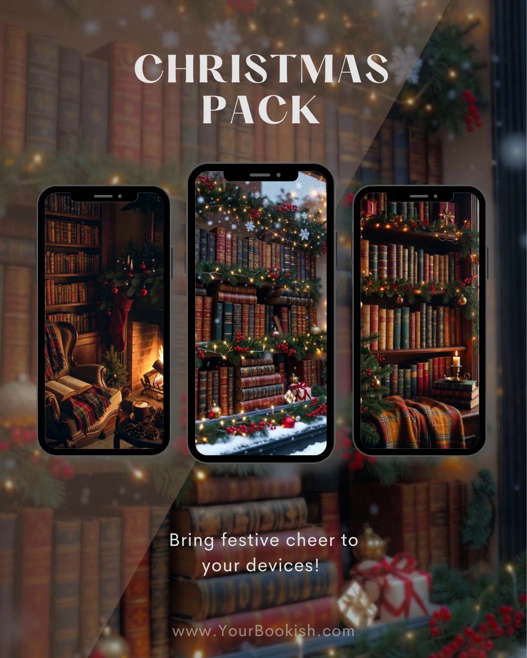 Christmas Vibes Bookish Wallpapers 🎄📱