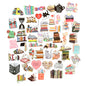 Bookish clear stickers pack with 50 aesthetic designs including cat stickers for readers and planners