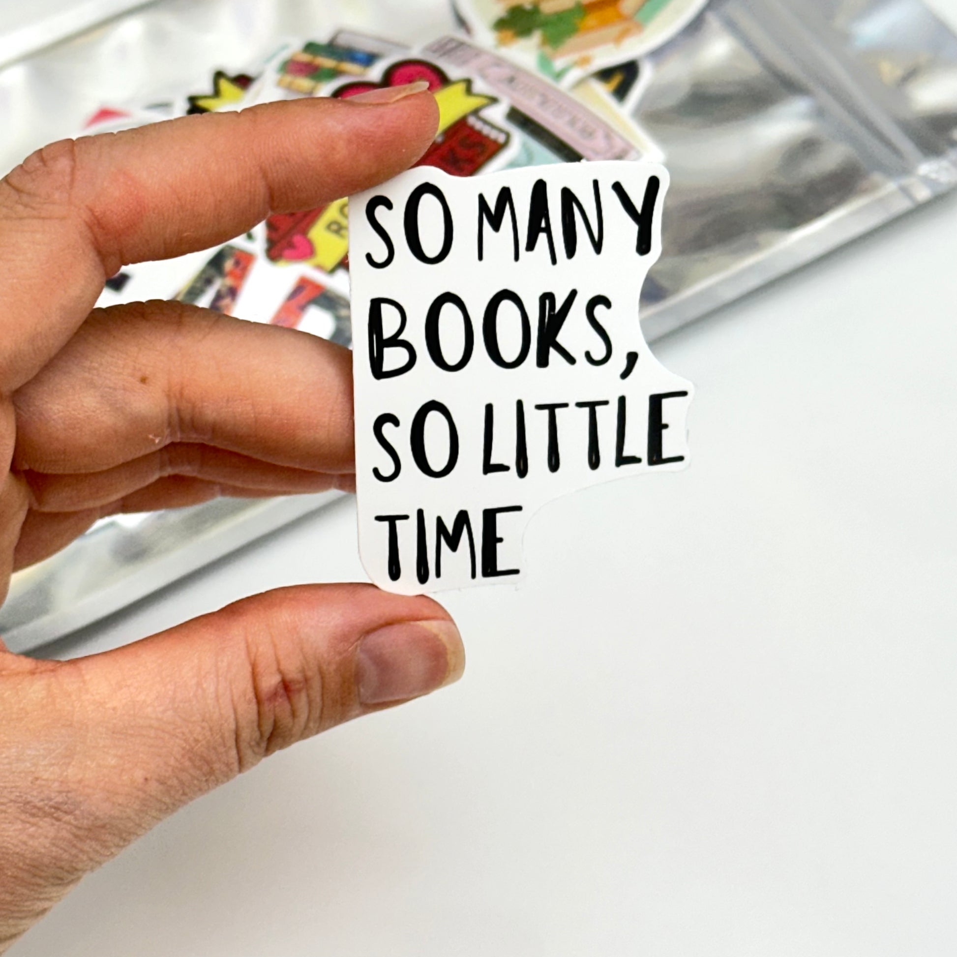 Bookish random stickers pack with 50 unique and surprise-themed bookish designs for journals, planners, and laptops