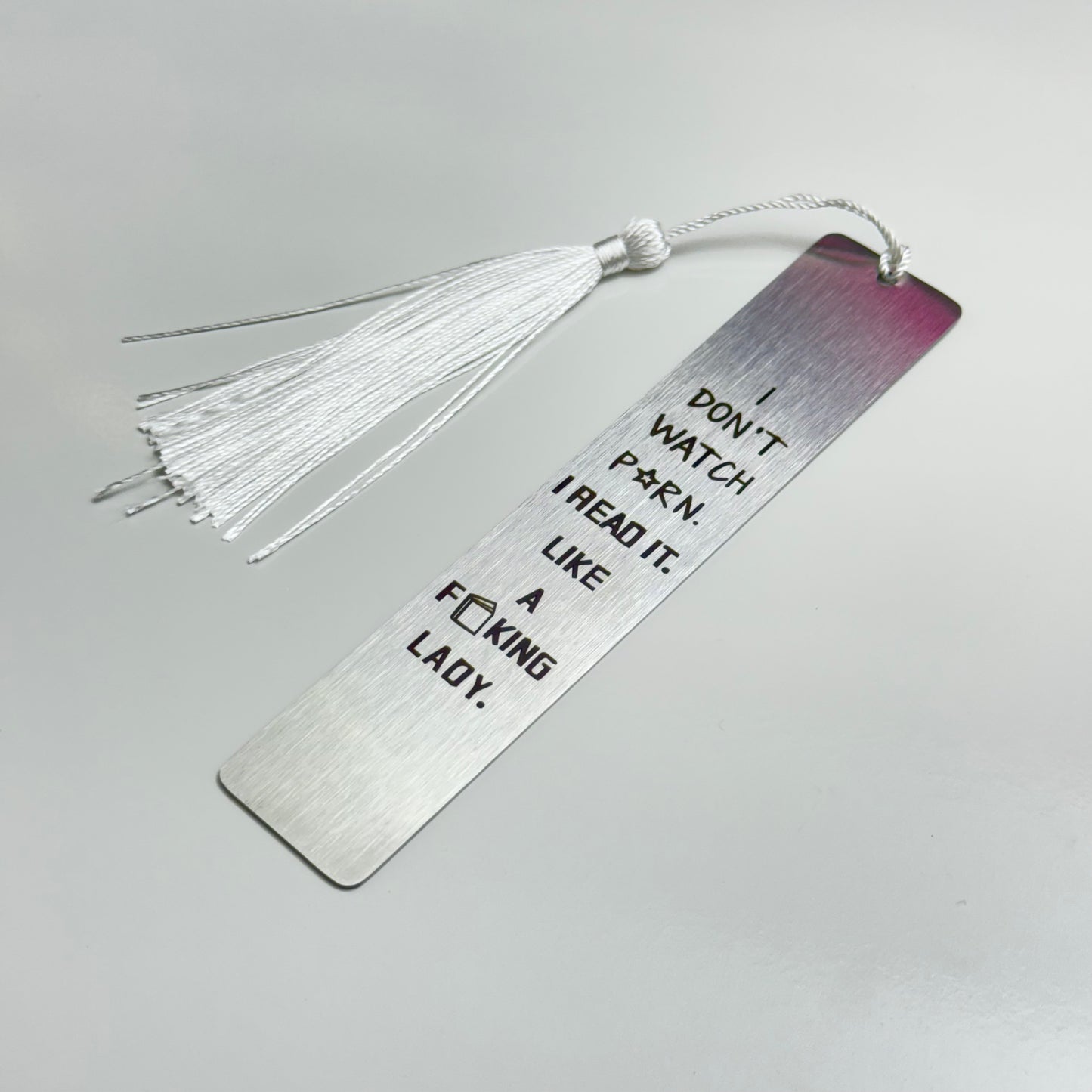 Like a Lady: Bold Engraved Metal Bookmark