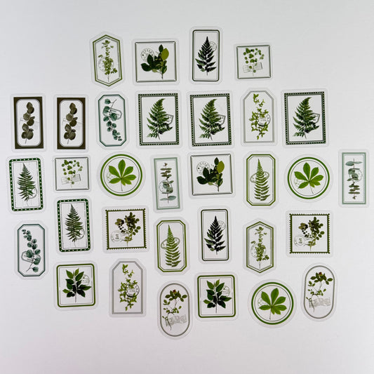 🟢 Flower Transparent Stickers – Green