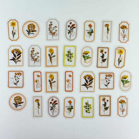🟡 Flower Transparent Stickers – Yellow