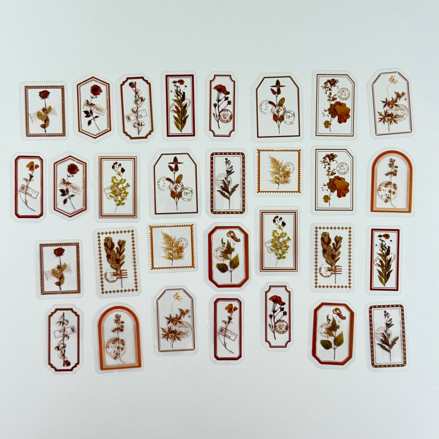 🟠 Flower Transparent Stickers – Orange