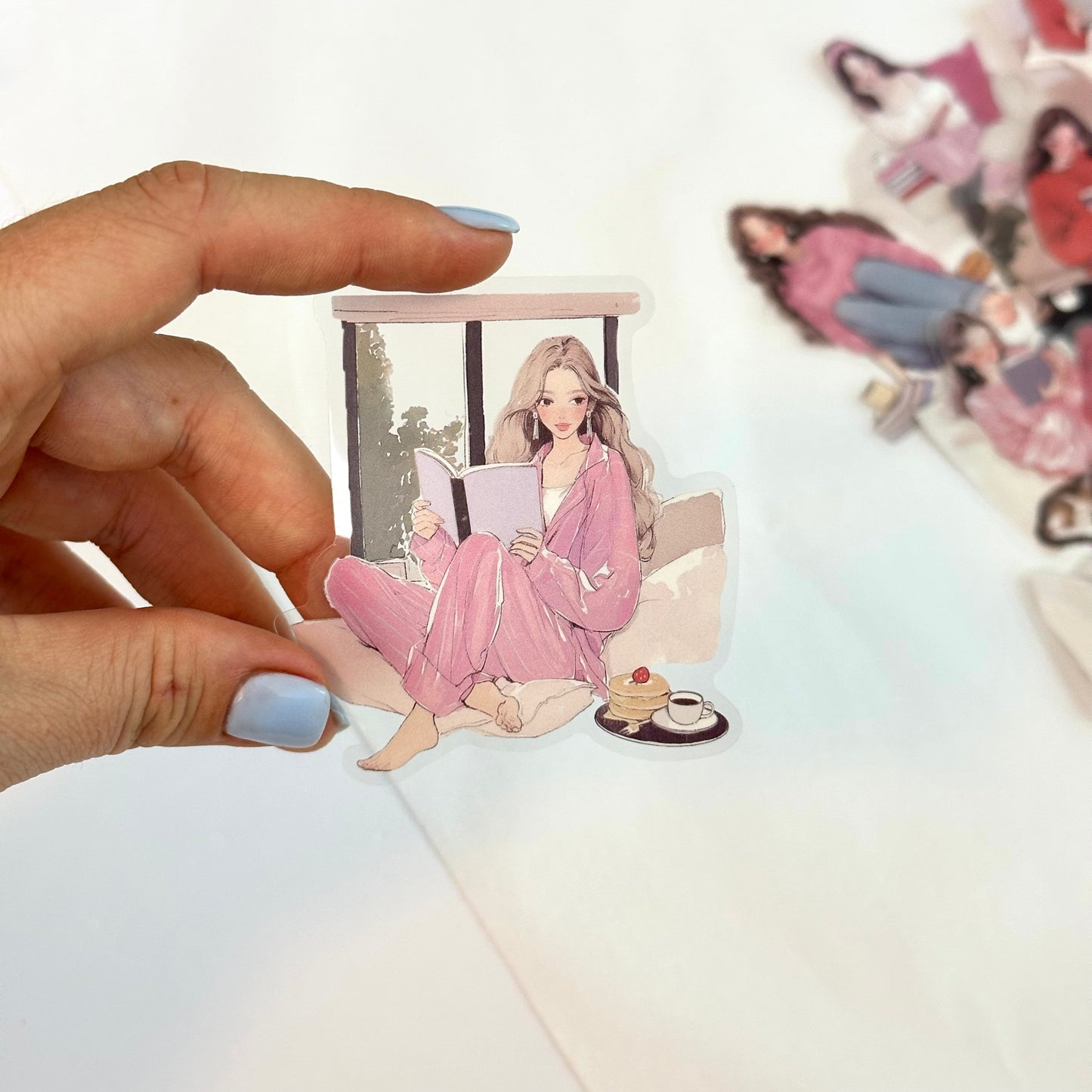 Reading Girl Stickers – Pink Pack 🎀