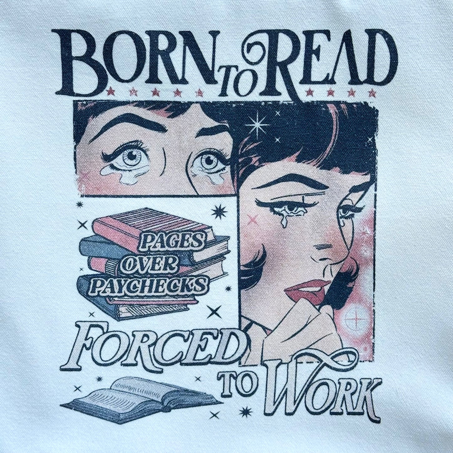 Bookish Tote Bag “Born to Read, Forced to Work”