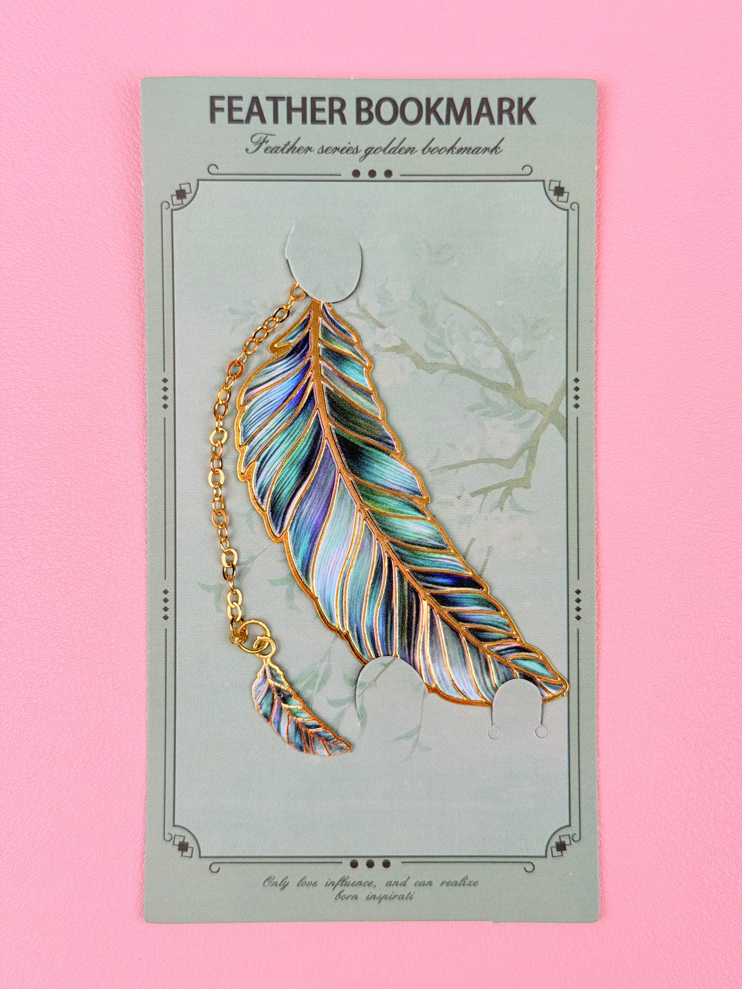 Feather Metallic Bookmark