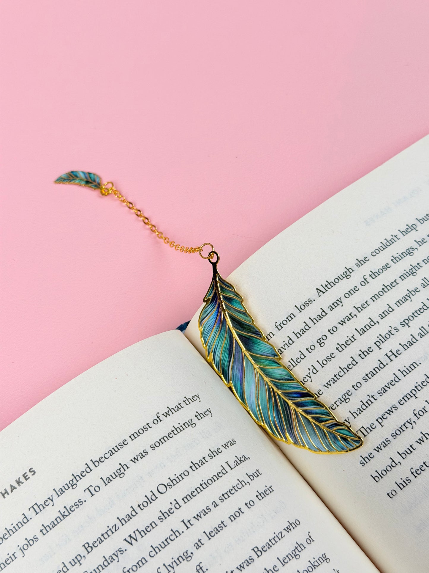 Feather Metallic Bookmark