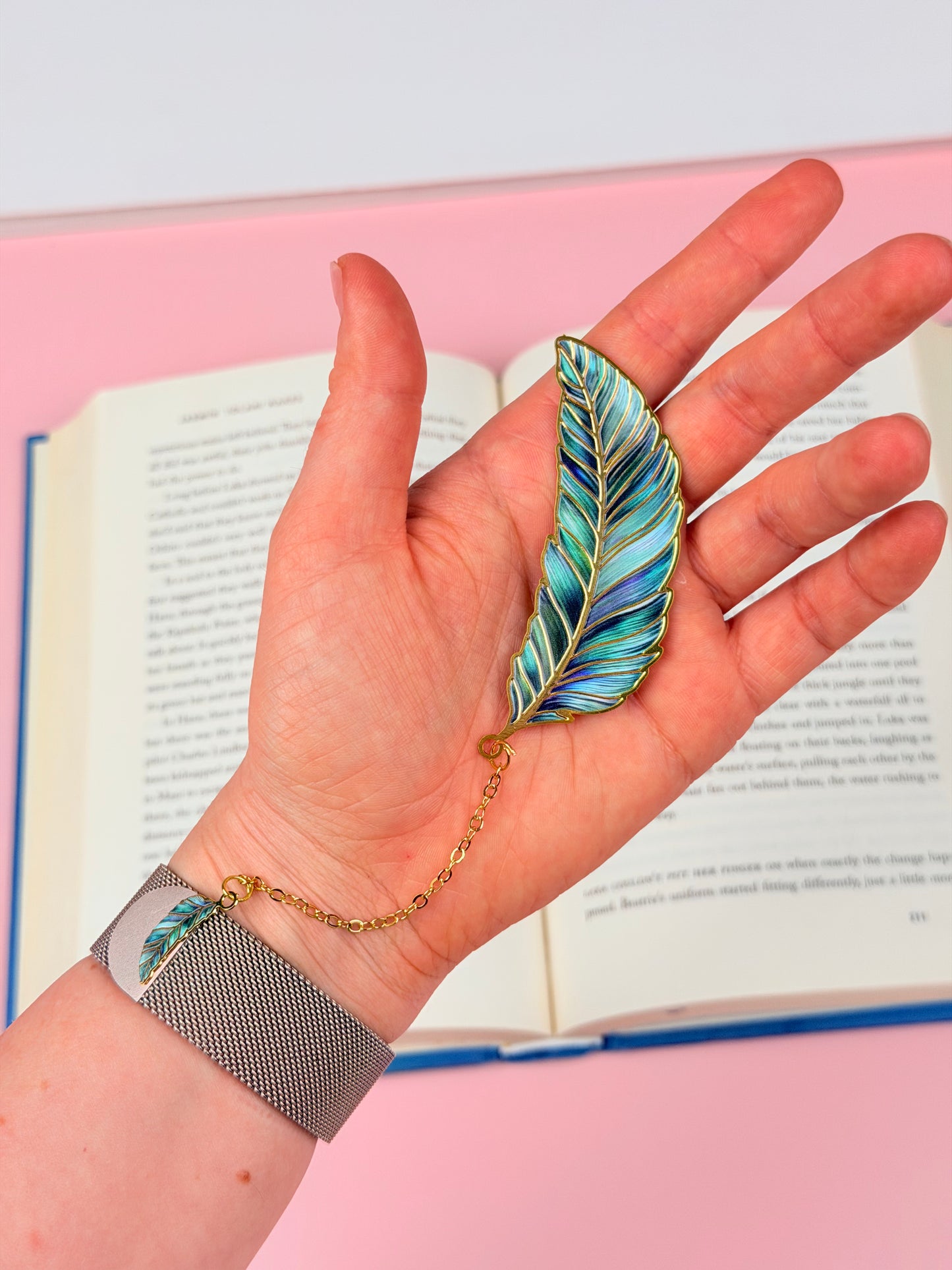 Feather Metallic Bookmark