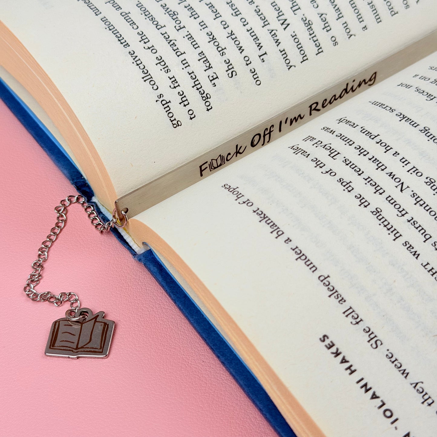 F*ck off, I'm reading: Engraved Metal Bookmark