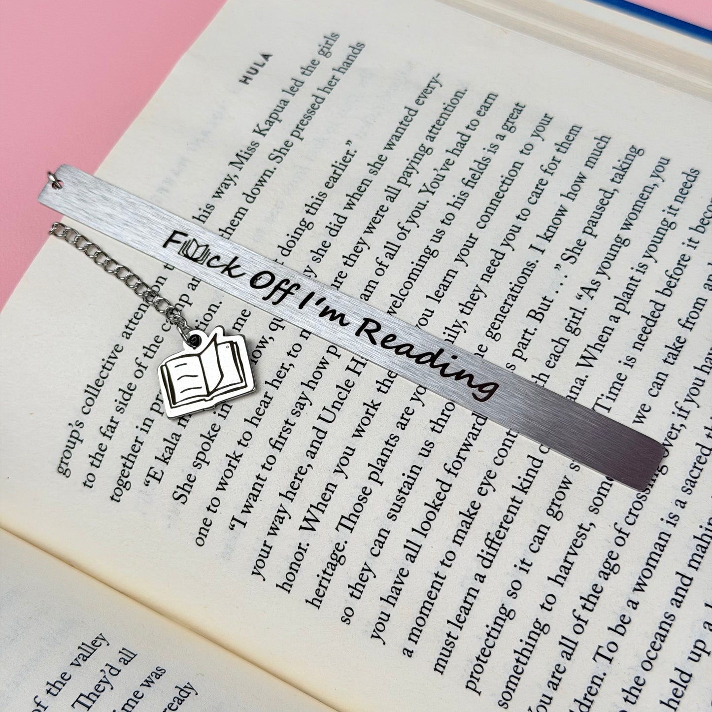F*ck off, I'm reading: Engraved Metal Bookmark