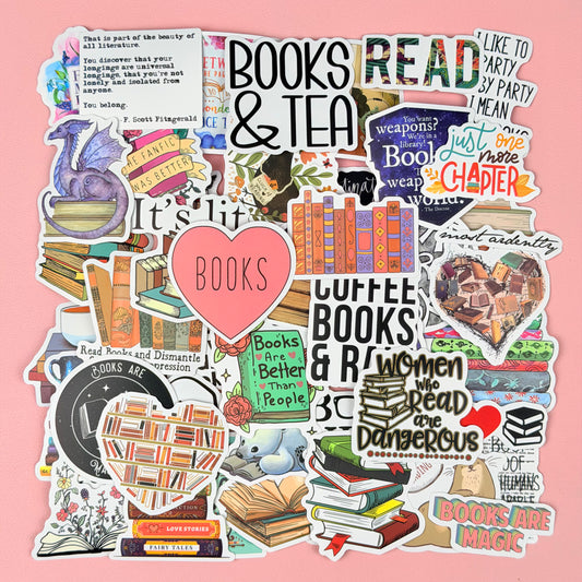 Bookish Stickers (50 pcs) – Pack 09