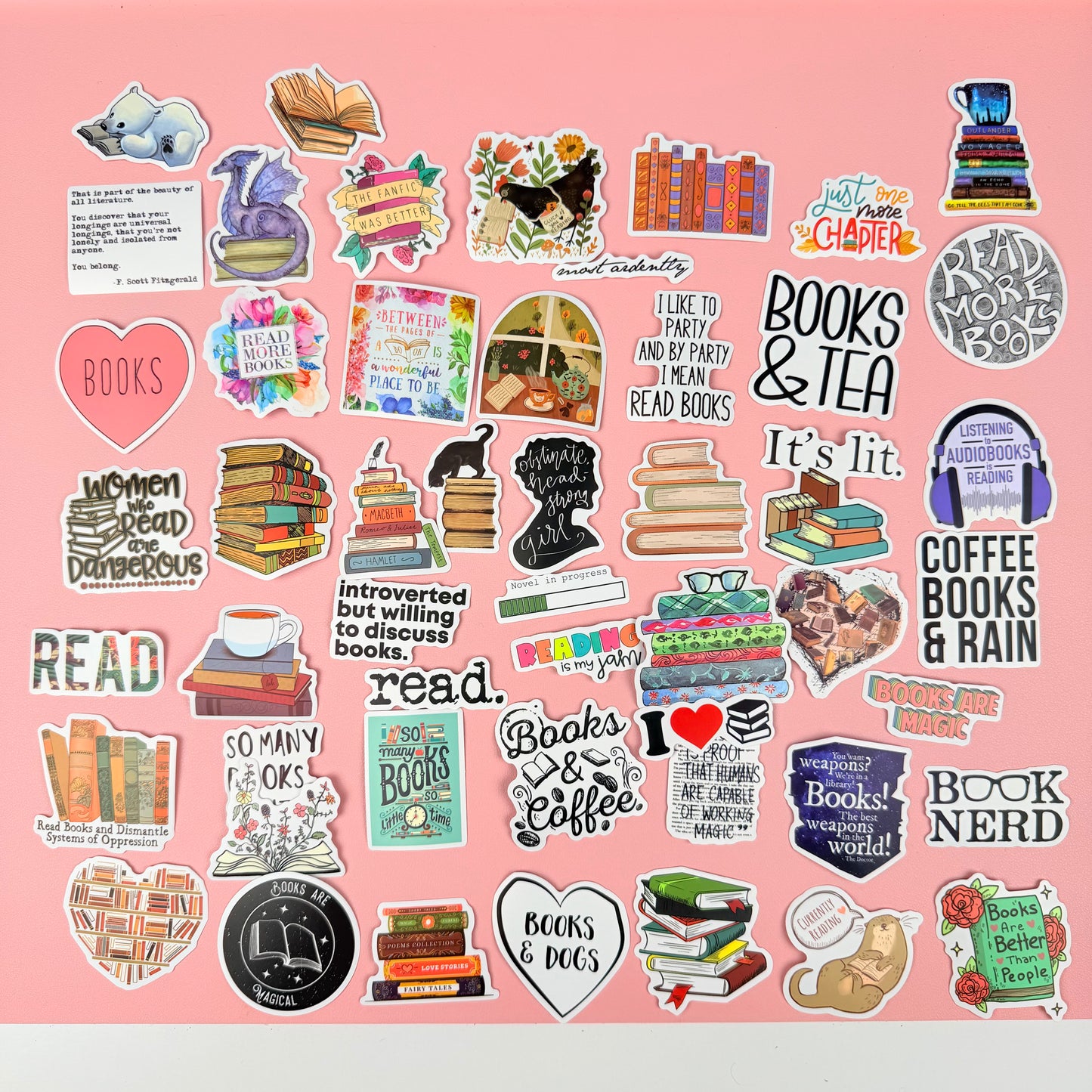 Bookish Stickers (50 pcs) – Pack 09