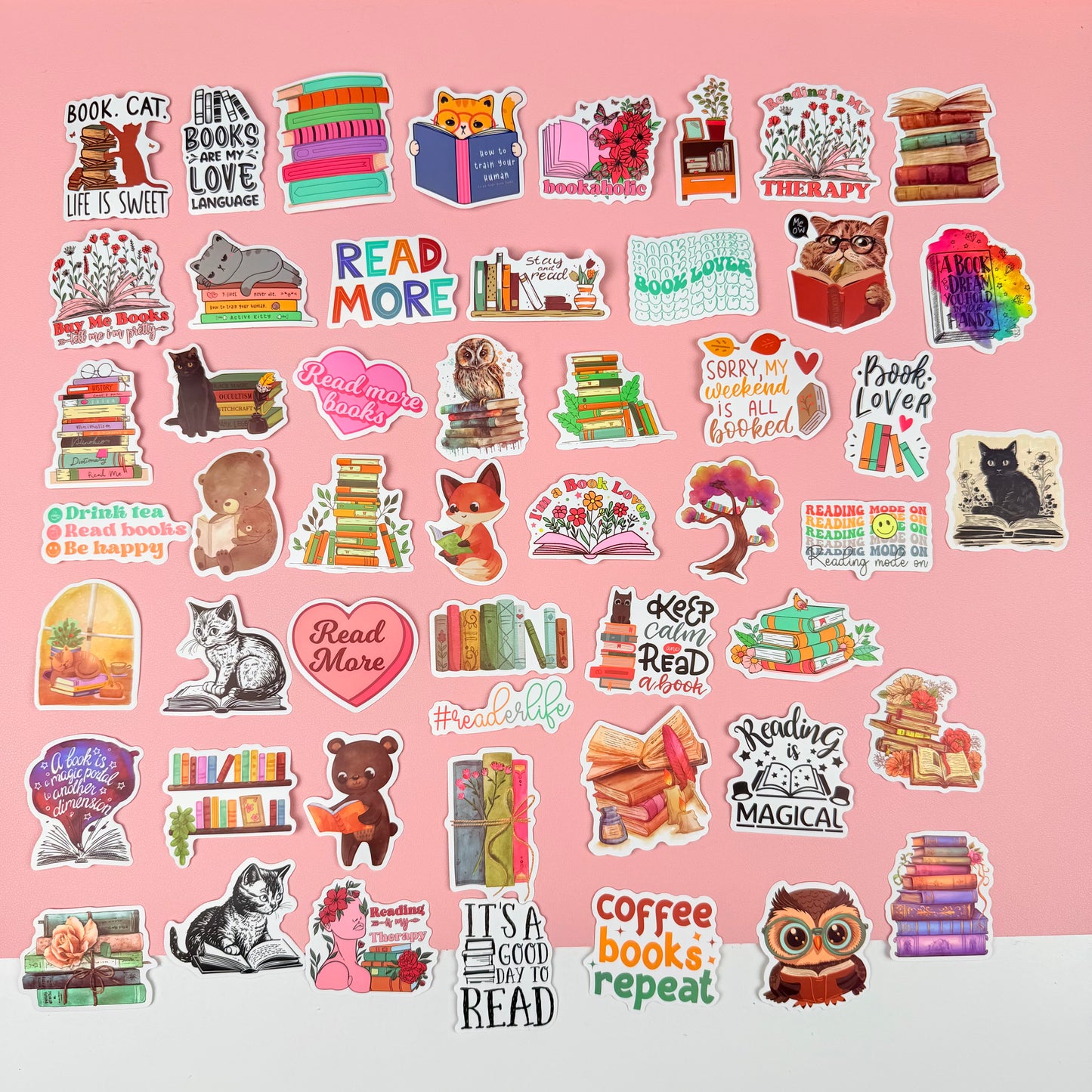 Bookish Stickers (50 pcs) – Pack 08