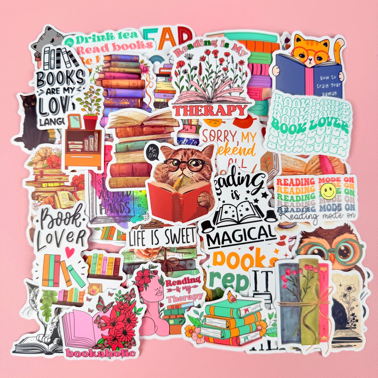 Bookish Stickers (50 pcs) – Pack 08