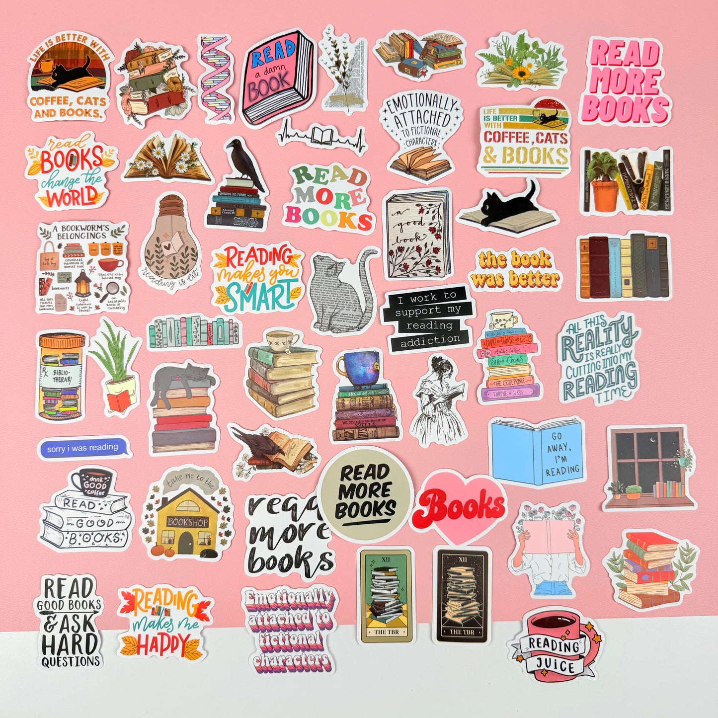 Bookish Stickers (50 pcs) – Pack 07
