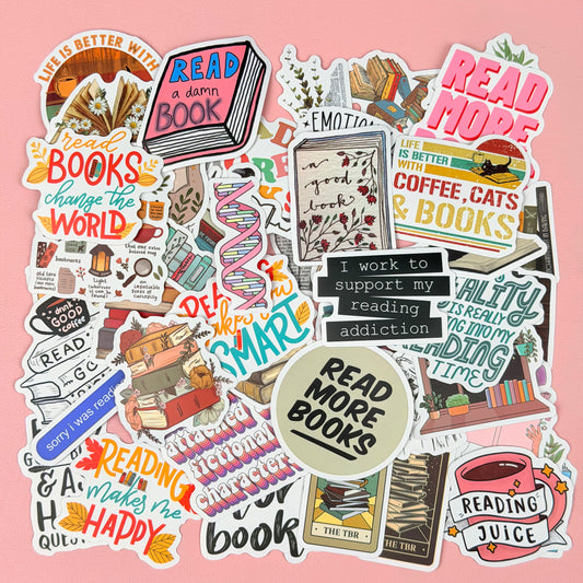 Bookish Stickers (50 pcs) – Pack 07