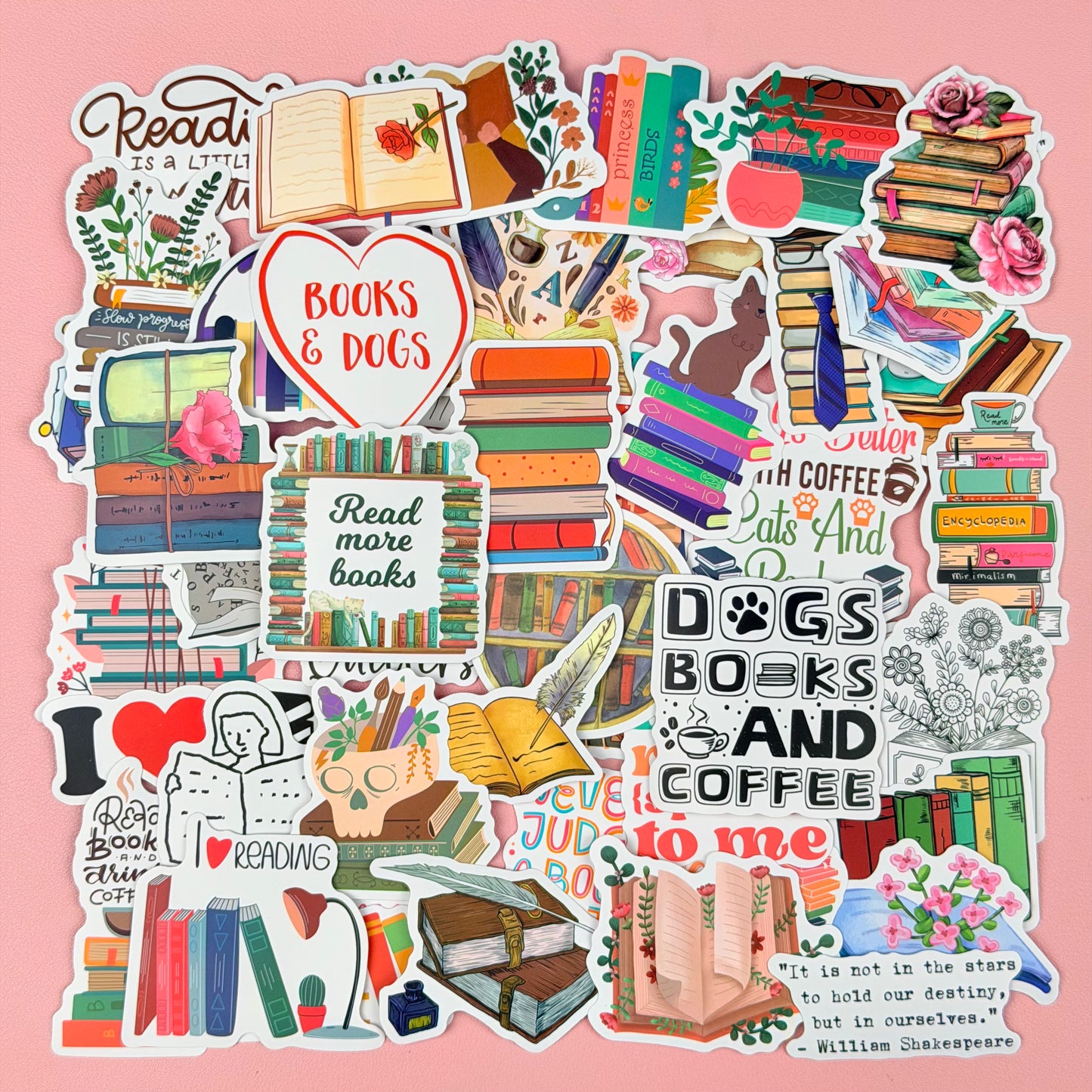 Bookish Stickers (50 pcs) – Pack 06