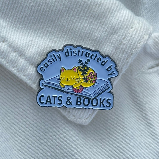 Pin “Easily Distracted by Cats & Books”