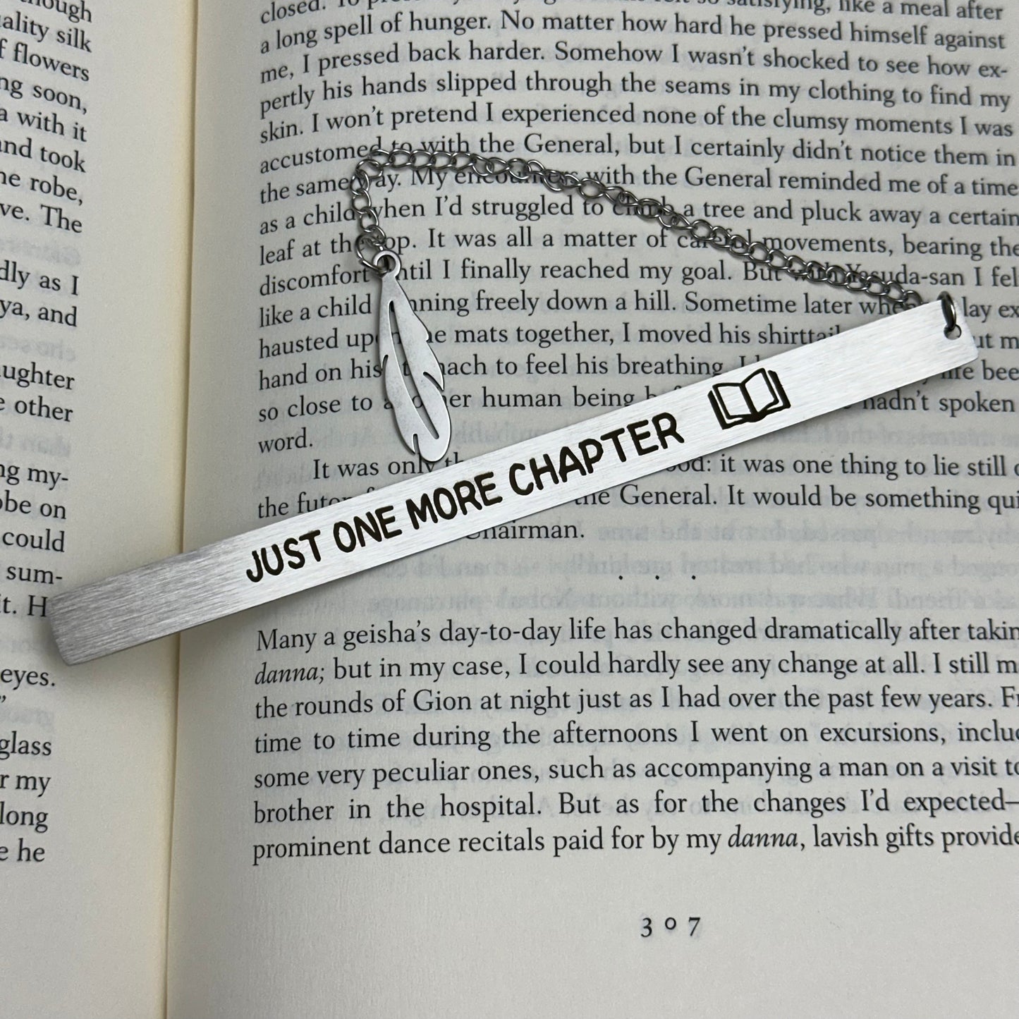 Just one more chapter: Engraved Metal Bookmark