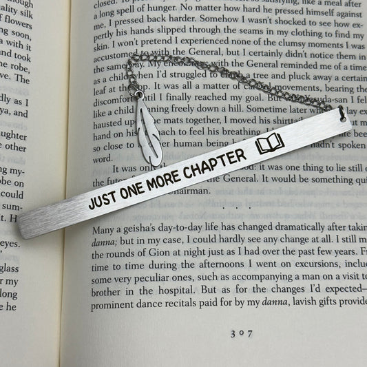 Just one more chapter: Engraved Metal Bookmark