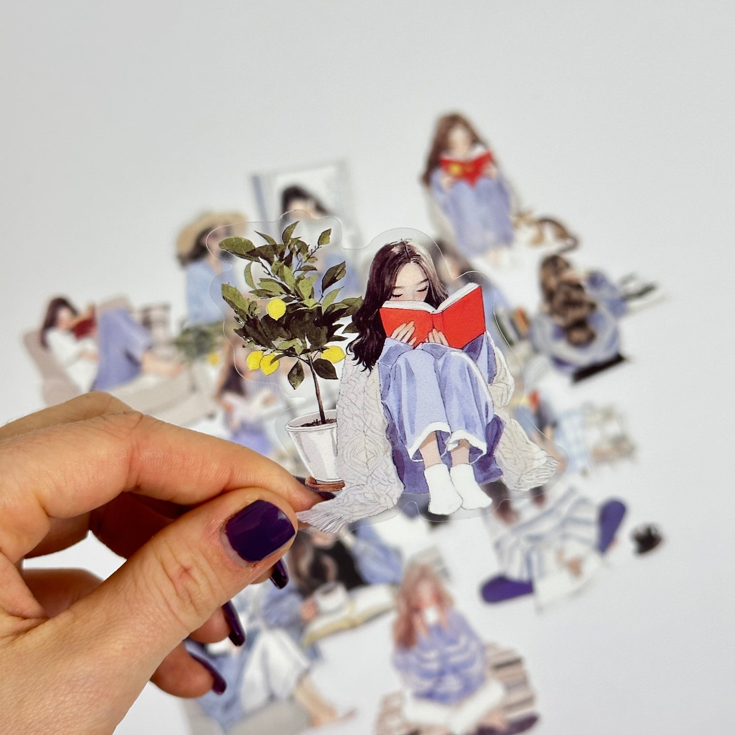 Reading Girl Stickers – Blue Pack ❄️