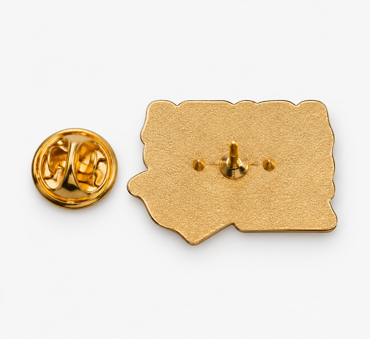 Back of A Book a Day Keeps Reality Away enamel pin with gold-tone butterfly clutch