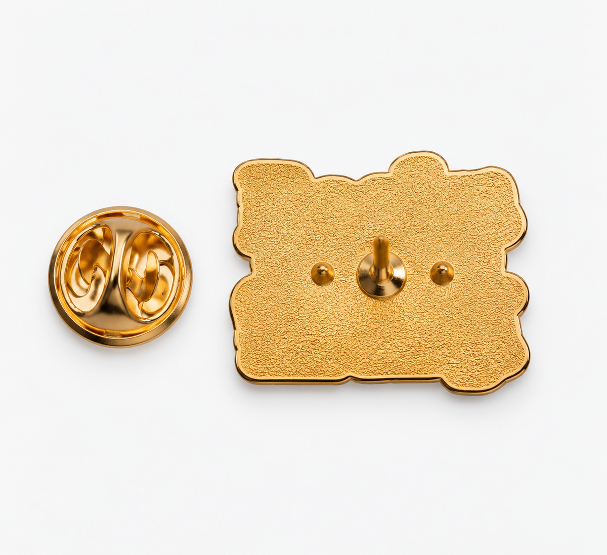 Back of Books Are Cheaper Than Therapy enamel pin with gold-tone butterfly clutch