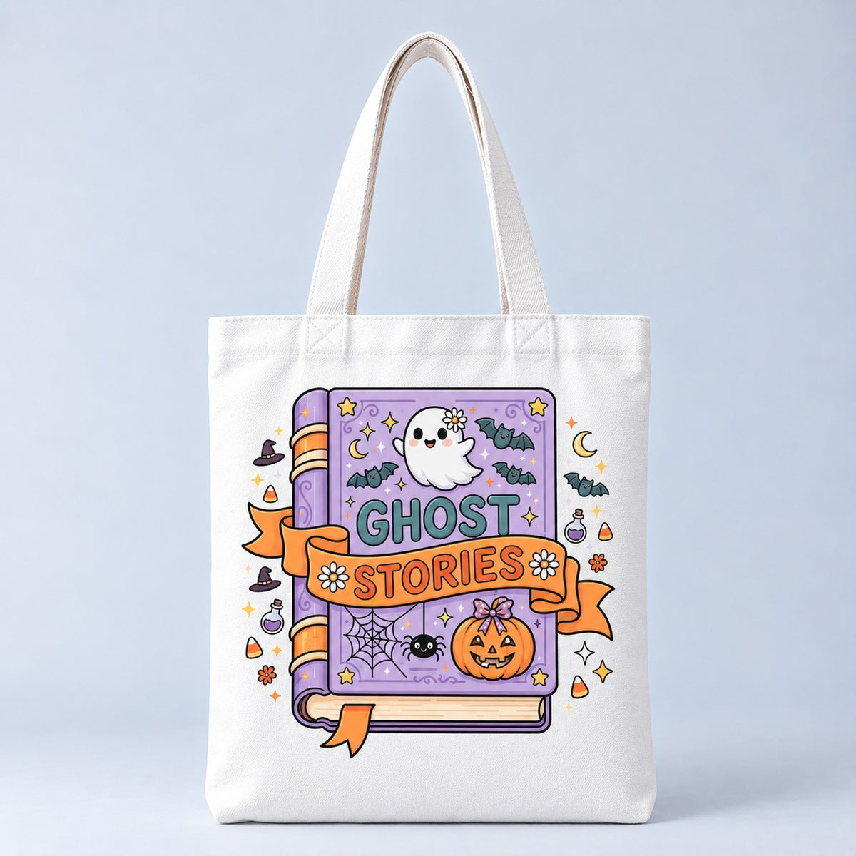 Ghost Stories Halloween tote bag, front view