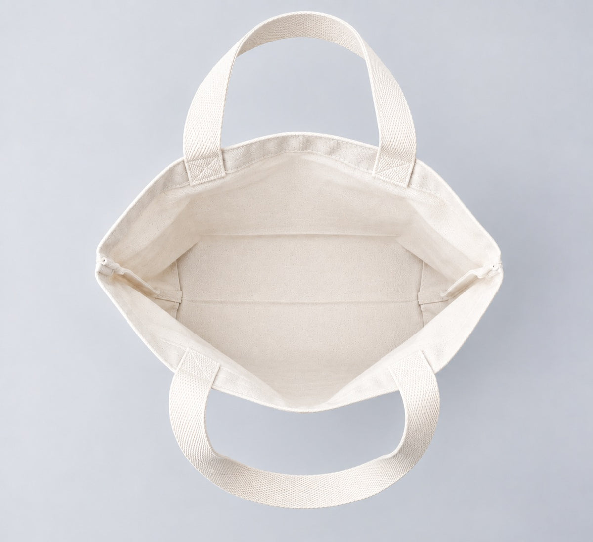 Cotton canvas tote bag, inside view
