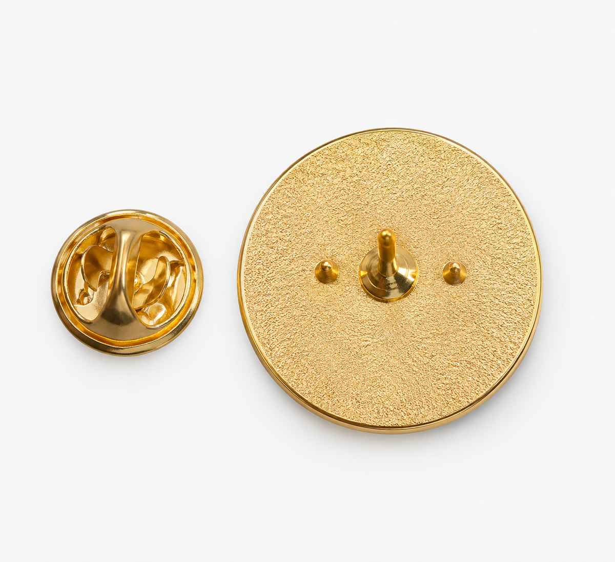 Back of Introverted But Willing to Discuss Books enamel pin with gold-tone butterfly clutch