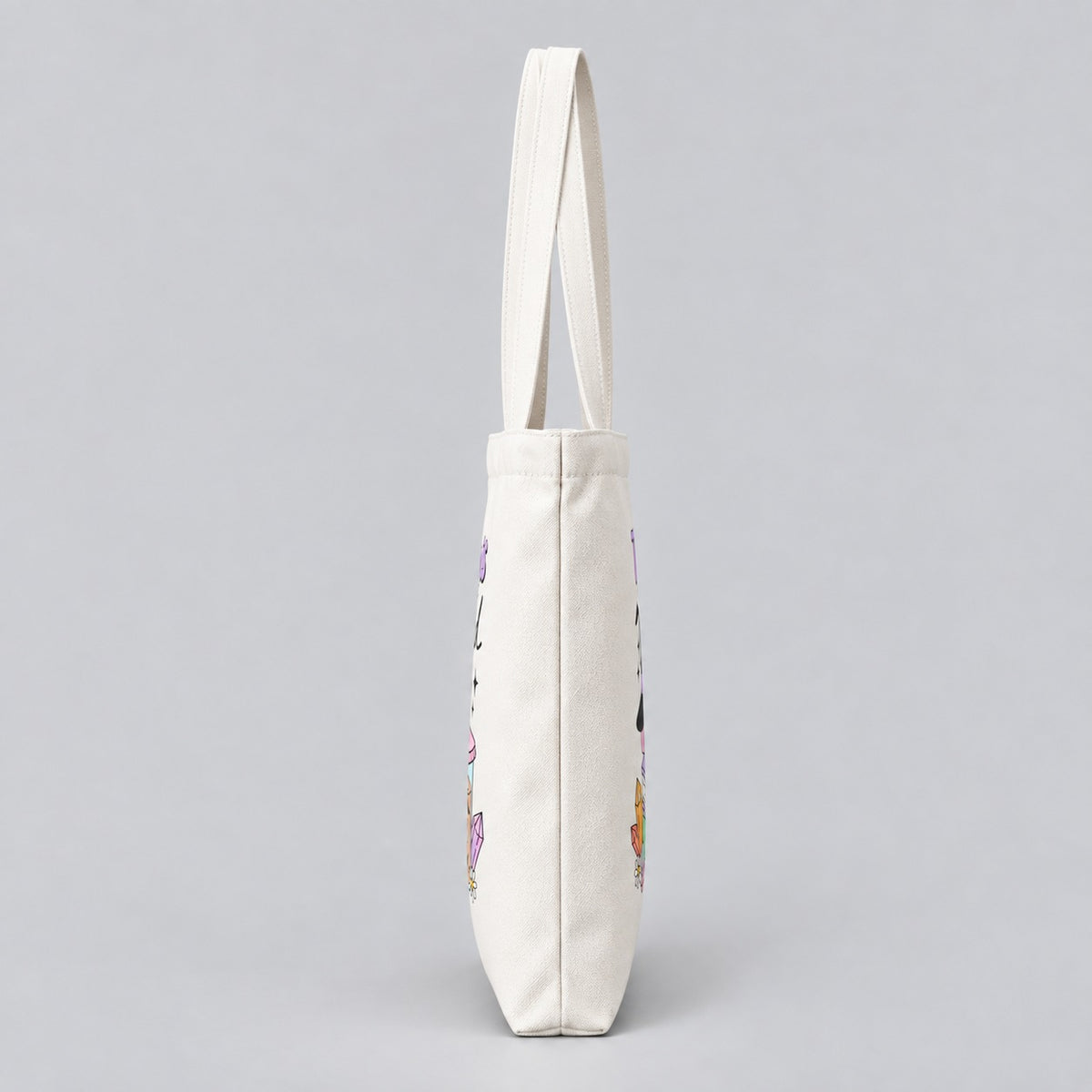 This Witch Is Booked Halloween tote bag, side profile