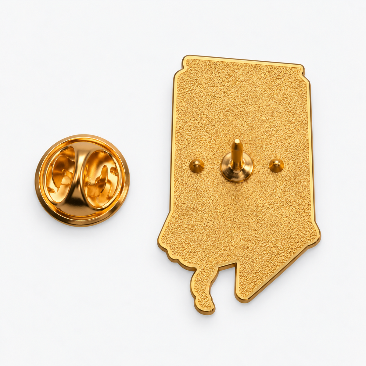Back of We're All Mad Here book-shaped enamel pin with gold-tone butterfly clutch